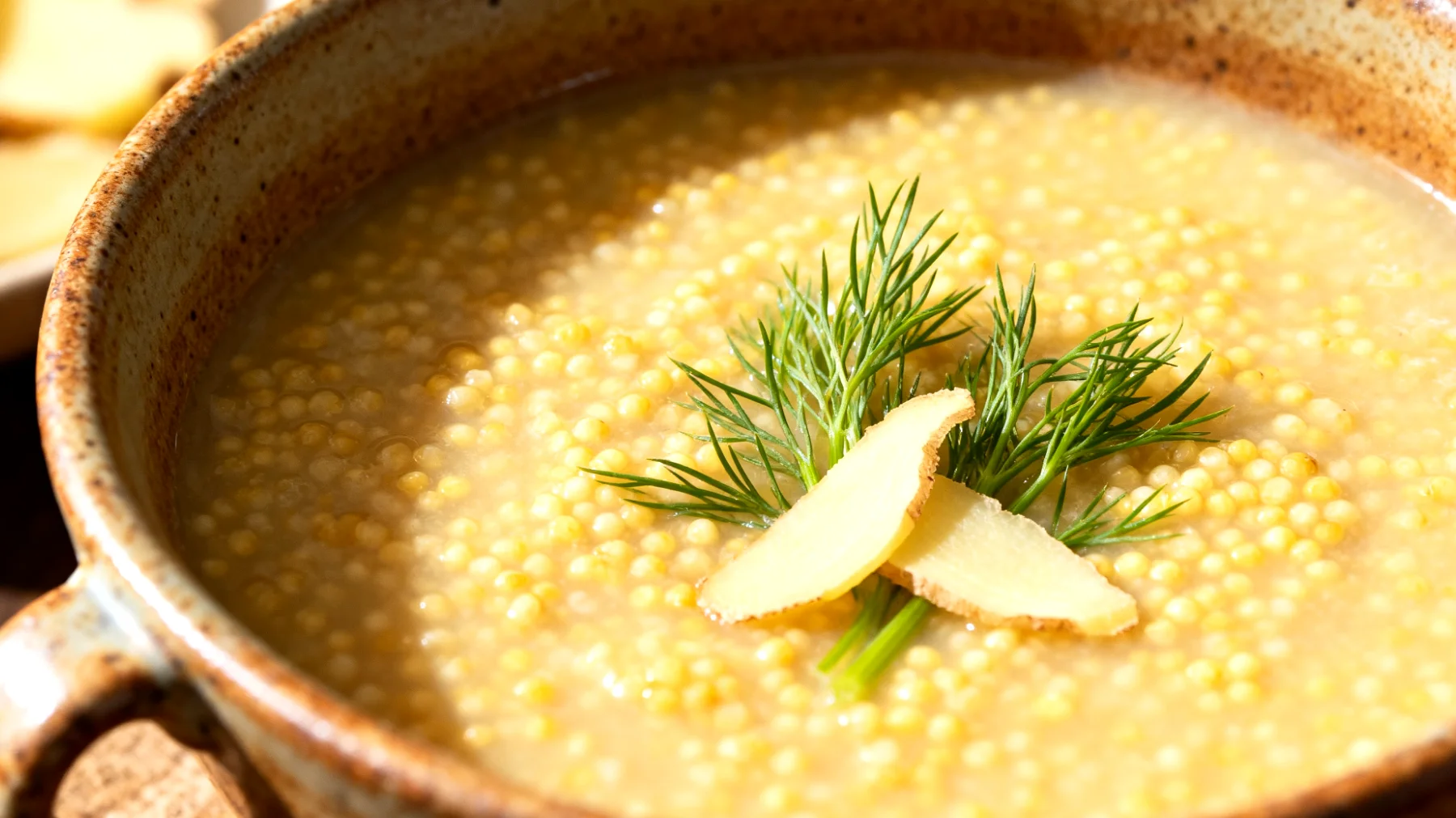 Zuppa di miglio con finocchio e zenzero"