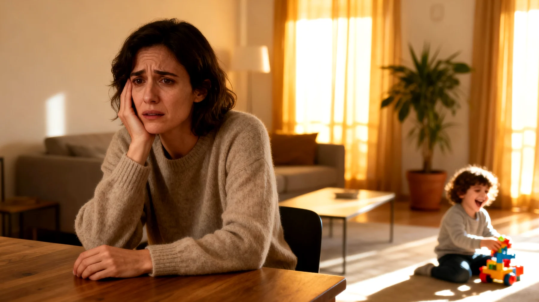 Genitori che vivono ansia costante per il futuro dei propri bambini, preoccupandosi eccessivamente delle loro capacità di adattamento, successo scolastico e sviluppo emotivo in un mondo sempre più complesso e incerto"